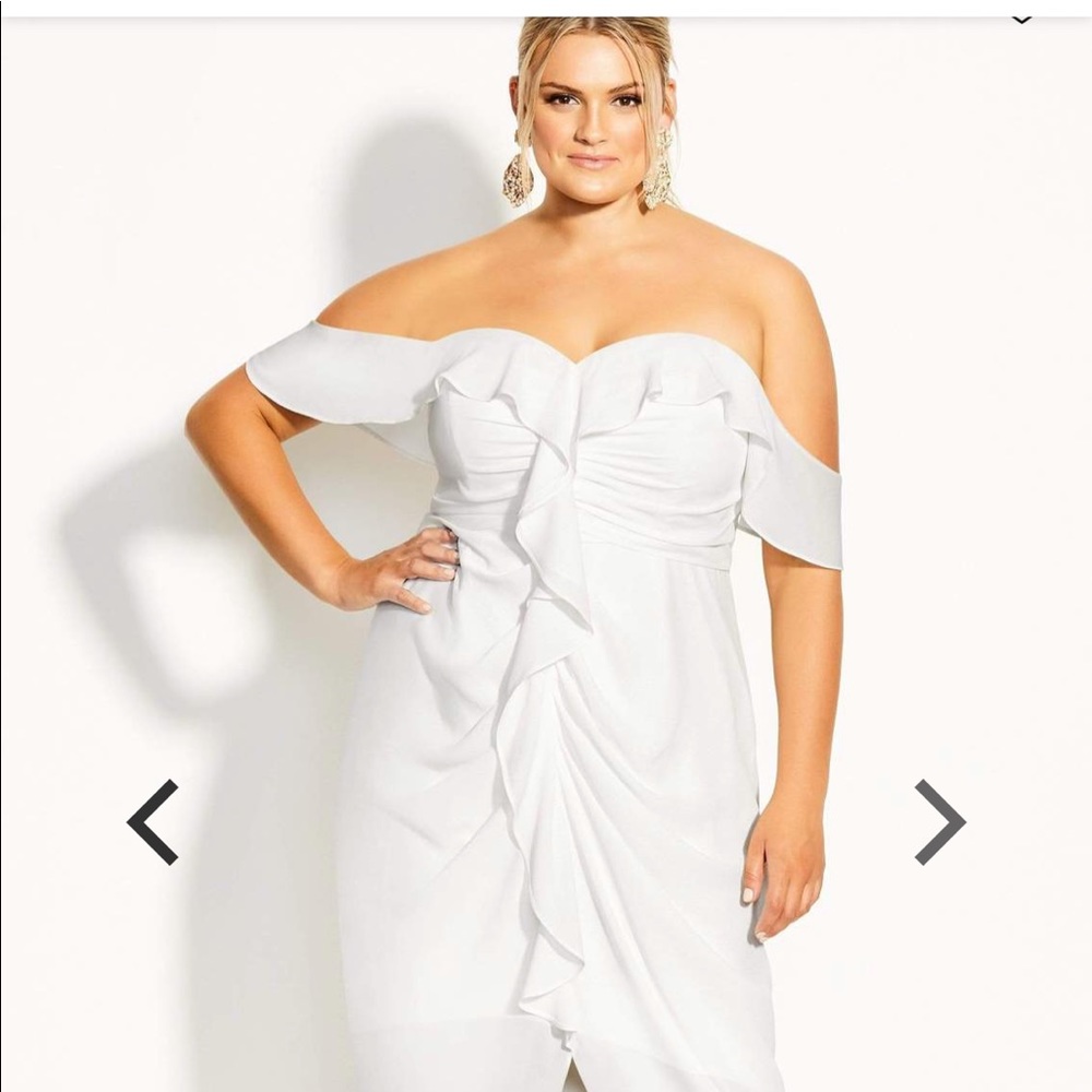 City Chic White Plus Size Dress for Wedding Shower